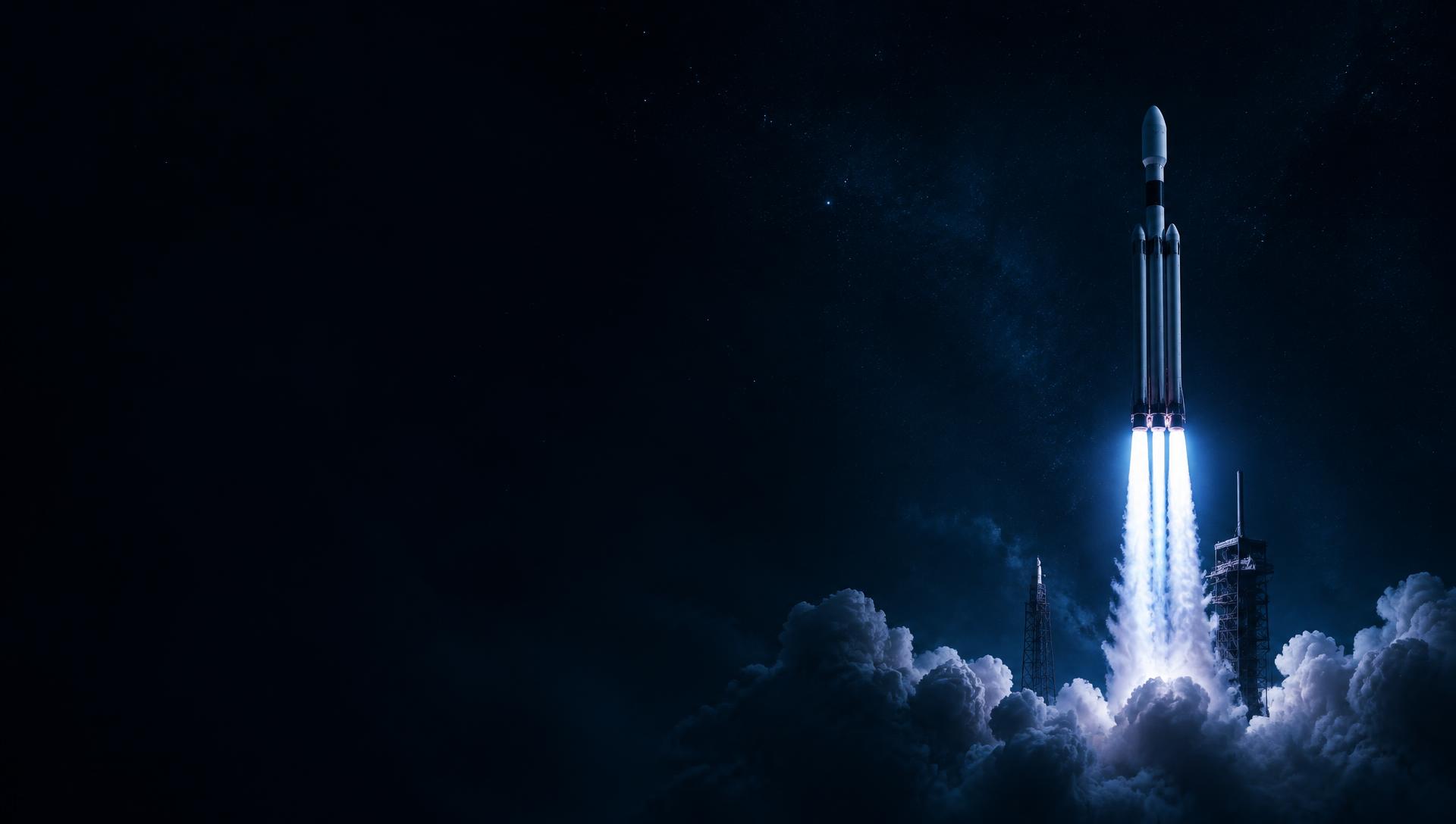 Rocket launching into orbit, symbolising search growth